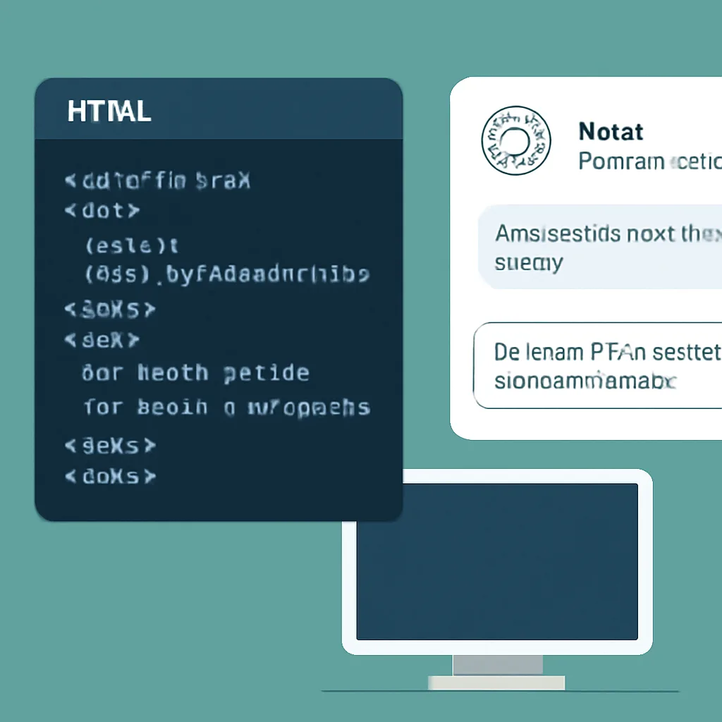 a digital workspace showcasing HTML code being used in an interactive AI tool