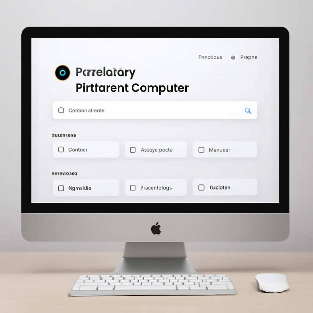 a sleek Mac desktop setup with Perplexity Personal Computer interface